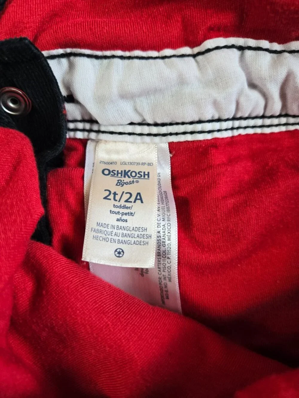 OshKosh B'gosh Corduroy Overalls 2T Floral Red Lining